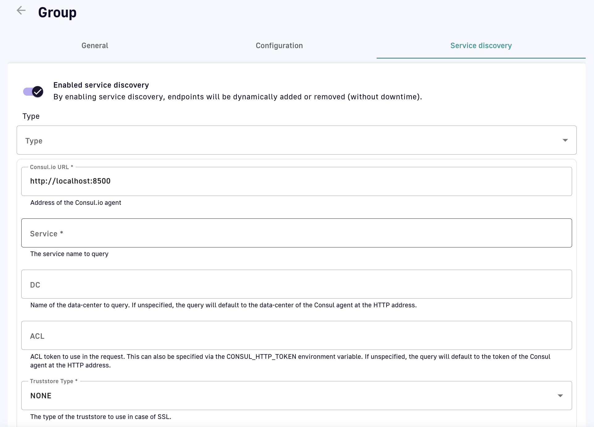 Service Discovery Configure